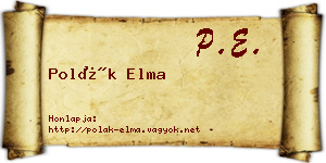 Polák Elma névjegykártya